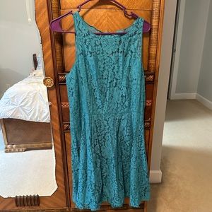 Teal lace LOFT dress